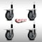 Service Caster 5'' SS Thermoplastic Rubber Swivel 1-1/4'' Expanding Stem Caster Set Total Lock Brake, 4PK SCC-SSEXTTL20S514-TPRB-114-4 - alternate 3